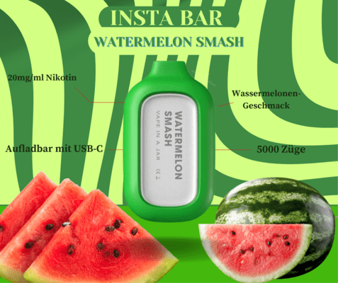 Insta Bar5000 Puffs 2% Nic.- Watermelon Smash