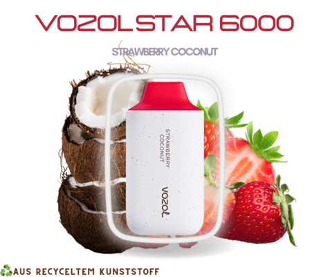 VOZOL STAR 6000 Puffs - Strawberry Coconut