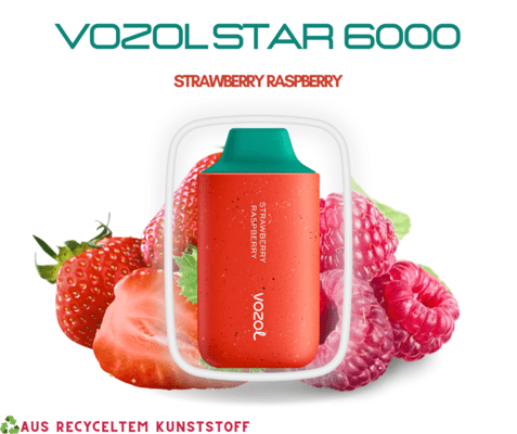 VOZOL STAR 6000 Puffs - Strawberry Raspberry