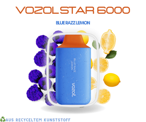 VOZOL STAR 6000 Puffs - Blue Razz Lemon