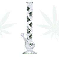 Green XXX Amsterdam Leaf Glass Bong - H:45cm Ø:45mm