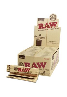Raw Connoisseur KingSize Slim Papers mit Pre-Rolled Filter 24 Box
