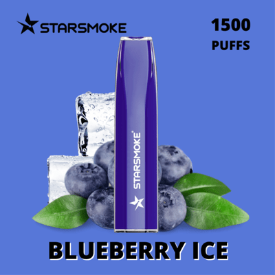 STARSMOKE Crystal Blueberry Ice 1500  Puffs 2% Nic.