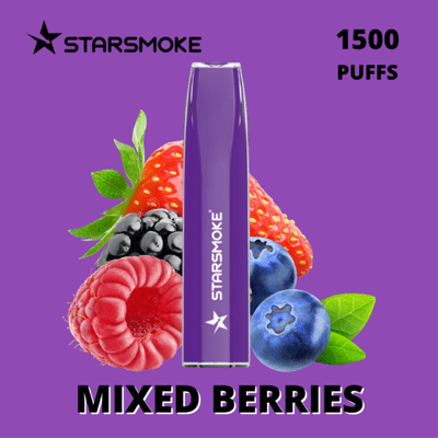 STARSMOKE Crystal Mixed Berries 1500  Puffs 2% Nic.