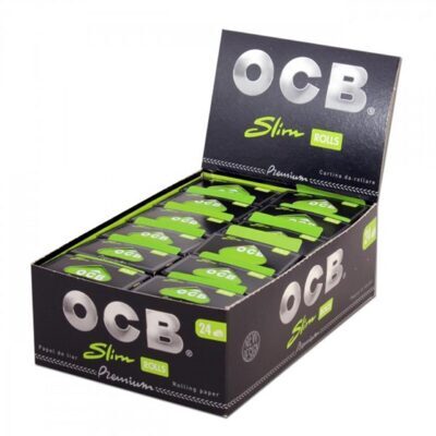 OCB PREMIUM Slim Rollen + Filter Black Papers Rolle 4m Zigarettenpapier  4m×44mm + 40 Filter Tips