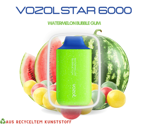 VOZOL STAR 6000 Puffs - Watermelon Bubble Gum